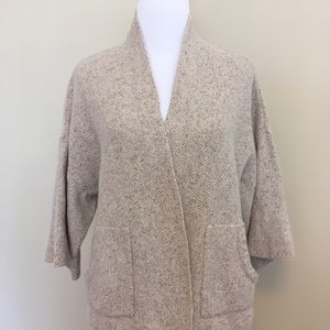 Eileen Fisher Open Front Cardigan Beige Small
